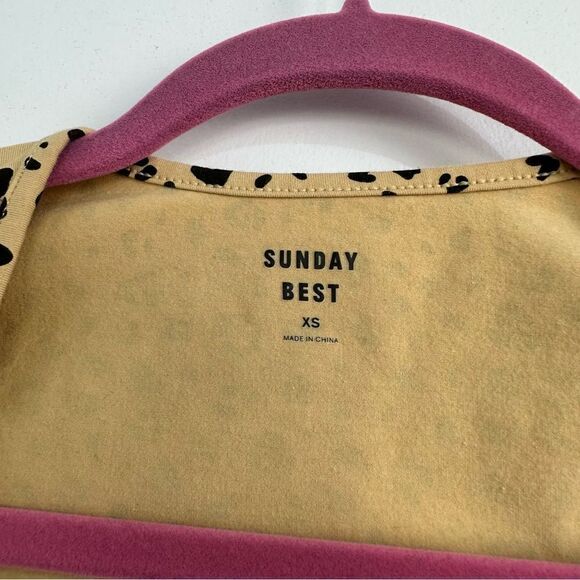 Aritzia Sunday Best Leopard Print Wrap Crop Top Sz XS - Picture 4 of 8